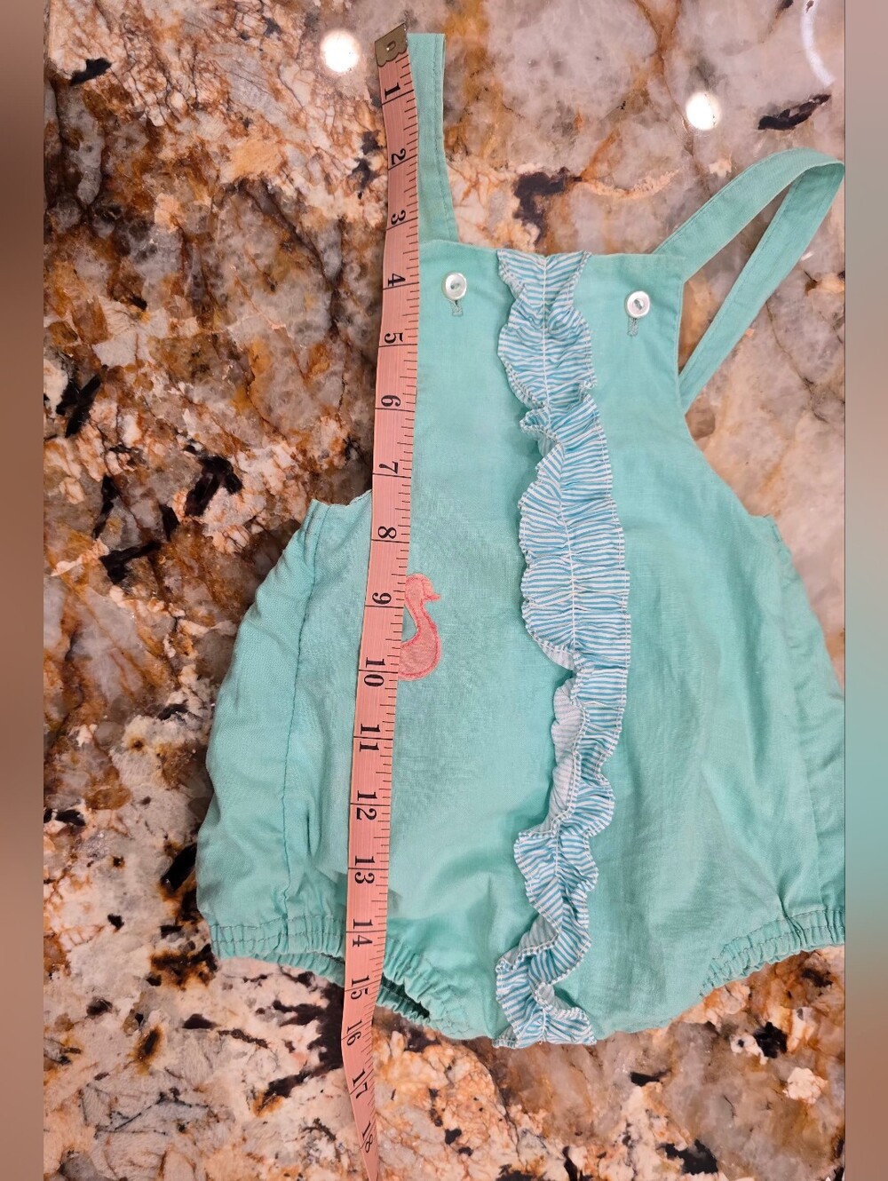 Vintage Toddle Time mint green baby bubble romper Diaper Cover Size 1 - Picture 11 of 11